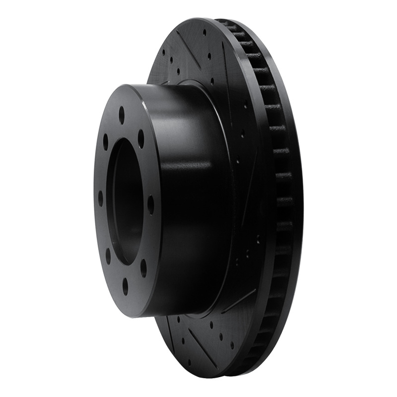 Dodge Ram 3500 Brake Rotor (1) - Front Right - R1 Concepts - Drilled & Slotted - Black - `03-`08